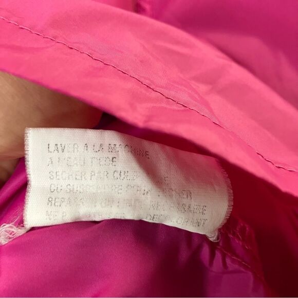 Vintage Eddie Bauer Fuchsia Magenta Hooded Windbreaker Zip Up Size Medium Y2K - Picture 6 of 12